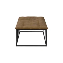 58" Draper Large Bench With Button Tufting Faux Leather Light Brown - HomePop -DreamNest Store GUEST f0c1a849 adf8 4eaf b375 d8396e9bc4af