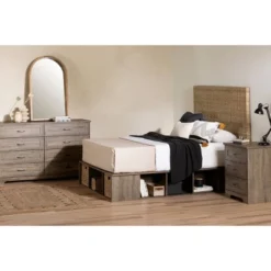 Prairie Nightstand Weathered Oak - South Shore