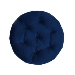 Jennifer Taylor Home Dawn Tufted Round Ottoman Nailhead Accents