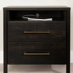 Gravity 2 Drawer Nightstand Rubbed Black - South Shore 11 Gravity 2 Drawer Nightstand Rubbed Black - South Shore -DreamNest Store GUEST f234d261 7d5c 406a 948c 9e7676aeeae1
