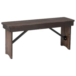 Emma And Oliver 40" X 12" Antique Rustic Solid Pine Folding Farm Bench - Portable Bench -DreamNest Store GUEST f2b47ff4 fc64 41ee b5a2 08e74b590d63
