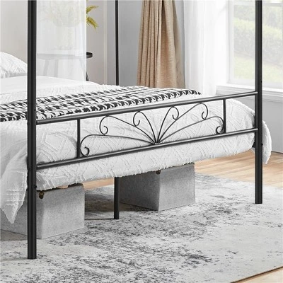 Yaheetech Metal Canopy Bed Frame, Four-poster Canopied Platform Bed With Arched Headboard 4 Yaheetech Metal Canopy Bed Frame, Four-poster Canopied Platform Bed With Arched Headboard - Image 4