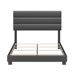 Caprice Faux Leather Channel Upholstered Platform Bed - Eco Dream