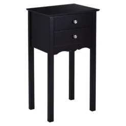 Costway Side Table End Accent Table Night Stand W/ 2 Drawers Furniture Black -DreamNest Store GUEST f33621fc e358 4f62 8edc af3277fbe278