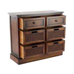 Large Wooden 6 Drawer Side Chest Brown - Olivia & May -DreamNest Store GUEST f3b461ae 38a0 4c51 8381 7129acdf773d
