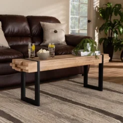 Henson Wood And Black Finished Metal Bench Brown - Baxton Studio 11 Henson Wood And Black Finished Metal Bench Brown - Baxton Studio -DreamNest Store GUEST f3bfe8f2 a5ed 4829 9942 6ae14d978a88