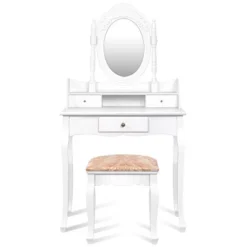 Costway Vanity Table Jewelry Makeup Desk Bench Dresser Stool White -DreamNest Store GUEST f3dfa240 942e 48e4 b32b 8af35fe42818