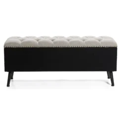 LuxenHome 47.2-Inch Wide Upholstered Wood Storage Bench. -DreamNest Store GUEST f3f60891 d8ba 4e4f 84a5 b3c6594b5d69