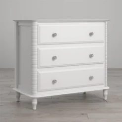 Little Seeds Rowan Valley Linden 3 Drawer Dresser With Wood Feet, White -DreamNest Store GUEST f418a46b 9cc9 464d b461 54131f1aee3f