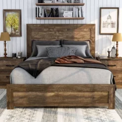 Culver Rustic Low Profile Bed Frame Walnut - MiBasics