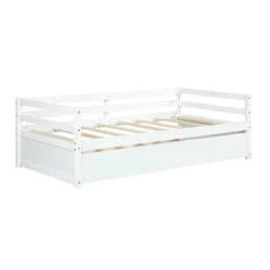Costway Twin Size Trundle Daybed Wooden Slat Support Mattress Platform For Kids EspressoWhite -DreamNest Store GUEST f551922e 1bc2 4850 a6c5 5e2a587b4c3b