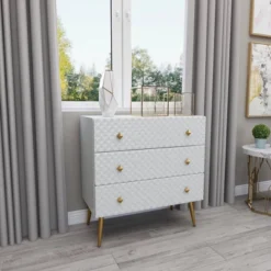 Modern 3 Drawer Wooden Chest White - Olivia & May -DreamNest Store GUEST f61af6c7 f52b 4f5f 8e61 f5a8cee83d3b