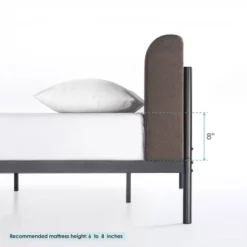 Bree Metal Platform Bed With Curved Upholstered Headboard - Mellow -DreamNest Store GUEST f645aaec 3e76 4b83 b330 0b9701f5f7b5