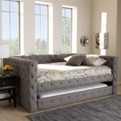 Anabella Daybed With Trundle - Baxton Studio -DreamNest Store GUEST f6f7ba52 c2cc 4383 ac2a 37054b64e5d2