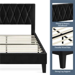 Yaheetech Upholstered Bed Frame With Built-In USB Ports -DreamNest Store GUEST f70c994a 0740 4c1f 8472 63c6cfe6dbfc