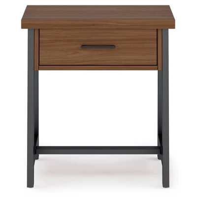 Hawkins Metal/Wood Bedside Nightstand Walnut - WyndenHall 7 Hawkins Metal/Wood Bedside Nightstand Walnut - WyndenHall - Image 7