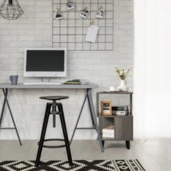 Costway 2 PCS Nightstand Set Modern Side End Table Storage Shelf Grey -DreamNest Store GUEST f8234a31 6449 4210 97a0 378eccce6738