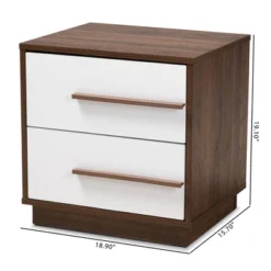 Mette Walnut Finished Wood Nightstand White - Baxton Studio 9 Mette Walnut Finished Wood Nightstand White - Baxton Studio -DreamNest Store GUEST f87dd017 dfec 4784 9ae4 549e10e322b1