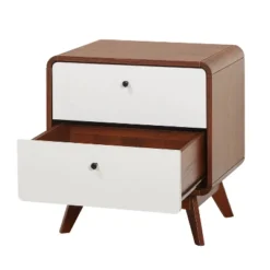 Cassie Mid-Century Modern Nightstand Walnut/White - Buylateral -DreamNest Store GUEST f8cba587 a7ec 4bce b82f 10508a836b8b