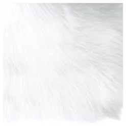 Faux Fur Rectangle Bench White - HomePop