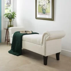 Jennifer Taylor Home Kathy Roll Arm Entryway Accent Bench -DreamNest Store GUEST f97edbca 1772 4183 94b5 789b35feb0de