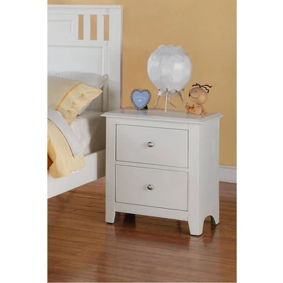 Pine Wood Nightstand With 2 Drawers White - Benzara 1 Pine Wood Nightstand With 2 Drawers White - Benzara