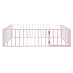 Queen/Full/Twin Size Metal Floor Bed Frame With Fence And Door-ModernLuxe -DreamNest Store GUEST fa427f83 1067 4f91 8177 6ea05e2a8959