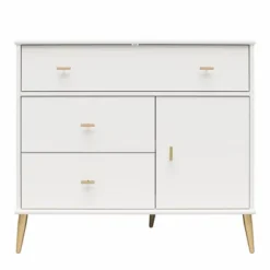 Little Seeds Valentina Asymmetrical 3 Drawer / 1 Door Convertible Dresser -DreamNest Store GUEST fa996b99 27f5 464e 9dc8 011ed511756c