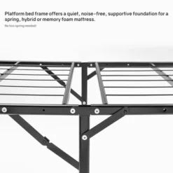 Continental Sleep 14 Inch Quickbase Metal Mattress Platform Bed Frame Foundation With Steel Slats (No Box Spring Needed), Twin, Black -DreamNest Store GUEST faac730b 4556 4710 80c5 dce8a4f5832e