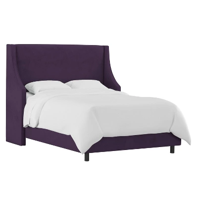 Dianna Swoop Arm Wingback Velvet Bed - Skyline Furniture 1 Dianna Swoop Arm Wingback Velvet Bed - Skyline Furniture