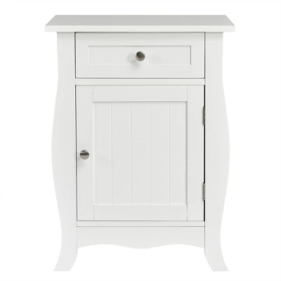 Costway 2PCS Accent End Table With Drawer Storage Cabinet Nightstand White 8 Costway 2PCS Accent End Table With Drawer Storage Cabinet Nightstand White - Image 8