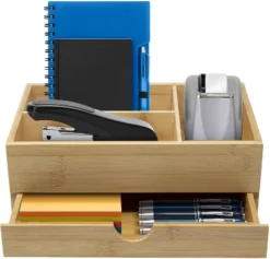 Sorbus Bamboo Desktop Organizer With Pull-Out Drawer -DreamNest Store GUEST fb4f9300 def4 4739 87dc 74d230275552