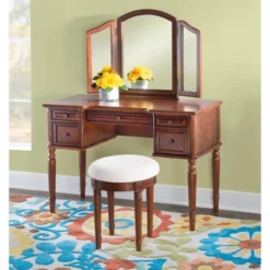 Zelda Vanity Mirror & Bench Warm Cherry - Powell Company 15 Zelda Vanity Mirror & Bench Warm Cherry - Powell Company -DreamNest Store GUEST fbb1b923 f285 48b9 ad52 20ef52e8591a