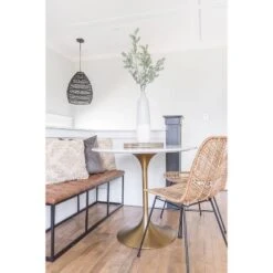 52.25" Draper Large Decorative Bench With Button Tufting Light Brown Faux Leather - HomePop -DreamNest Store GUEST fbd1f6e6 008b 4e30 b394 3703a867aed0