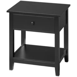 HOMCOM Modern Style Nightstand, Side Table With Drawer And Storage Shelf For Bedroom, Or Living Room 11 HOMCOM Modern Style Nightstand, Side Table With Drawer And Storage Shelf For Bedroom, Or Living Room -DreamNest Store GUEST fbd68964 e1df 451c 8355 1ca7a94ef75f