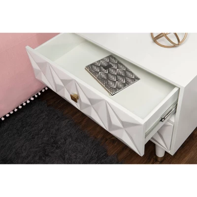 2 Drawer Geo Textured Nightstand - Linon 13 2 Drawer Geo Textured Nightstand - Linon - Image 13