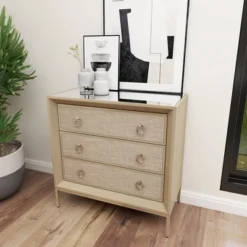 Wood And Metal Mirror Chest Silver/Gray - Olivia & May -DreamNest Store GUEST fc0241f6 063b 405b 8b31 76dccc081106