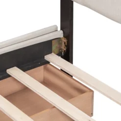 Upholstered Queen Size Platform Bed With Classic Headboard And 4 Drawers-ModernLuxe -DreamNest Store GUEST fc1354c4 6270 426b 99f0 5d429fe9417a