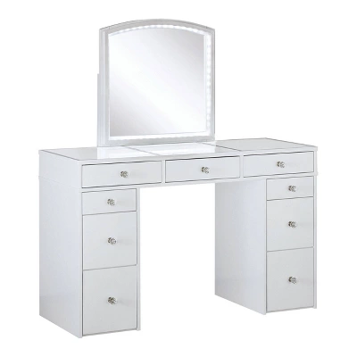 3pc Prudence Vanity Set With Stool White - HOMES: Inside + Out 3 3pc Prudence Vanity Set With Stool White - HOMES: Inside + Out - Image 3