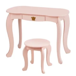 Costway Kids Makeup Dressing Table Chair Set Princess Vanity & Tri-folding Mirror -DreamNest Store GUEST fcd88823 85c6 4948 b01a 1b53f3e98c60