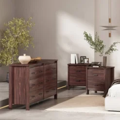 3pc Olimont Contemporary Double Dresser And Nightstand Set Walnut - Christopher Knight Home 16 3pc Olimont Contemporary Double Dresser And Nightstand Set Walnut - Christopher Knight Home -DreamNest Store GUEST fd0de9dd 9b39 48b9 9dc9 5012648bc3cc