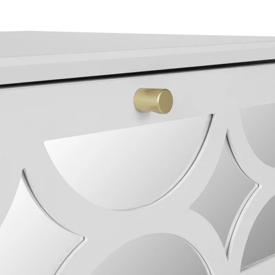 Averina 2 Drawers 45° Splicing White Mirror Front Nightstand With Storage - The Pop Maison 7 Averina 2 Drawers 45° Splicing White Mirror Front Nightstand With Storage - The Pop Maison - Image 7