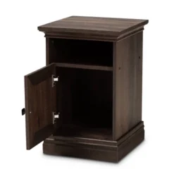 Nolan 1 Door Wood Nightstand Brown/Black - Baxton Studio