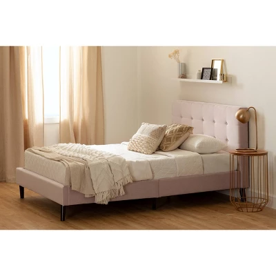 Full Hype Upholstered Bed Set Pale Pink - South Shore 1 Full Hype Upholstered Bed Set Pale Pink - South Shore