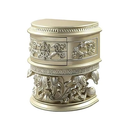 31" Vatican Nightstand Champagne Silver Finish - Acme Furniture 1 31" Vatican Nightstand Champagne Silver Finish - Acme Furniture