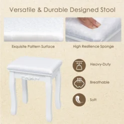 Tangkula Mirrored Vanity Table Set Lighted Makeup Dresser W/ Drawers -DreamNest Store GUEST fe4fd73d 8556 4c83 b7fa 65f77fa4807a