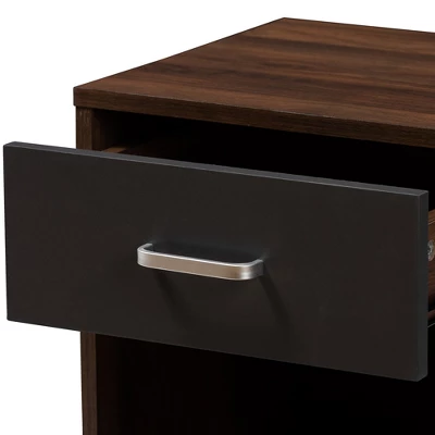 Hansel 1 Drawer And Finished Nightstand Brown/Gray - Baxton Studio 7 Hansel 1 Drawer And Finished Nightstand Brown/Gray - Baxton Studio - Image 7