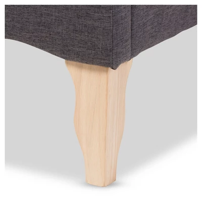 Queen Fannie French Classic Modern Style Polyester Fabric Platform Bed Dark Gray - Baxton Studio 3 Queen Fannie French Classic Modern Style Polyester Fabric Platform Bed Dark Gray - Baxton Studio - Image 3