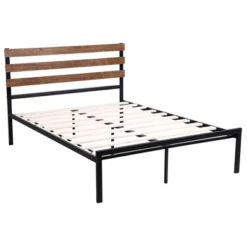 Costway Twin Size Metal Platform Bed Frame Mattress Foundation Wooden Headboard -DreamNest Store GUEST ff85fd01 912f 44aa 93a4 0f656bc25b09