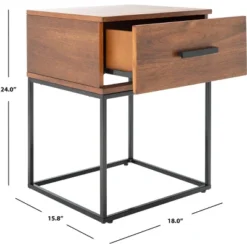 Marquise 1 Drawer Nighstand - Brown - Safavieh -DreamNest Store GUEST ffa291e2 3d8e 46c4 9e57 8bd6524c7c44